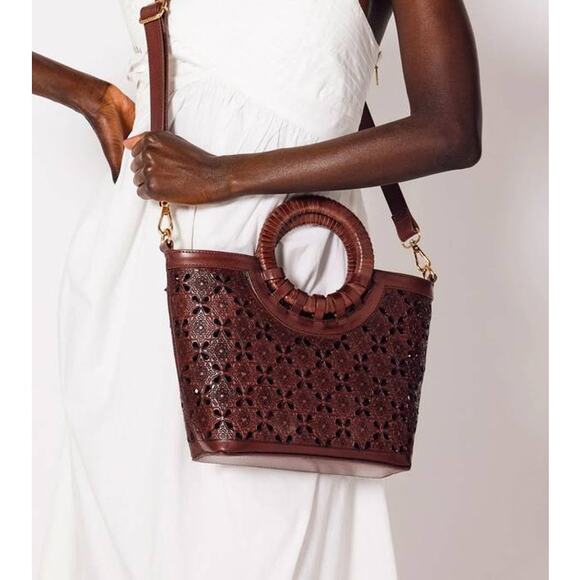 Cleobella Handbags - Cleobella Mercy Mini Tote Bag in Dark Brown NEW Quiet Luxury Boho Chic